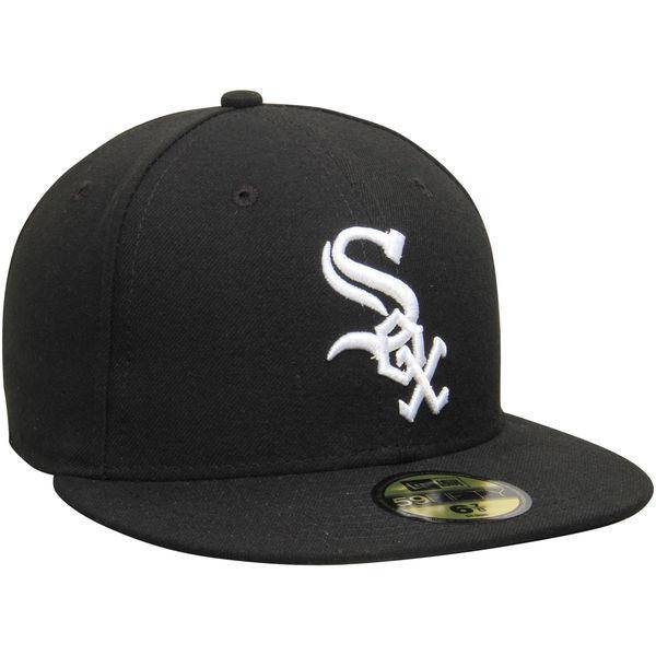 Men's Chicago White Sox New Era Black Game Authentic Collection On-Field 59FIFTY Fitted Hat Official Team Hat Sports Fan Cap Official NFL Team Hat Football Fan Cap