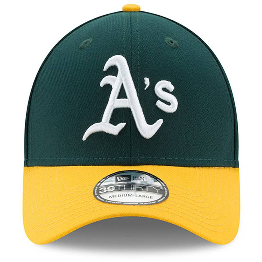 Men's Oakland Athletics New Era Green/Yellow MLB Team Classic 39THIRTY Flex Hat Official Team Hat Sports Fan Cap Official NFL Team Hat Football Fan Cap