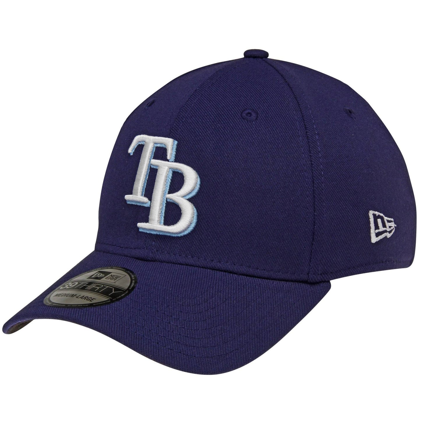 Men's Tampa Bay Rays New Era Navy MLB Team Classic 39THIRTY Flex Hat Official Team Hat Sports Fan Cap Official NFL Team Hat Football Fan Cap