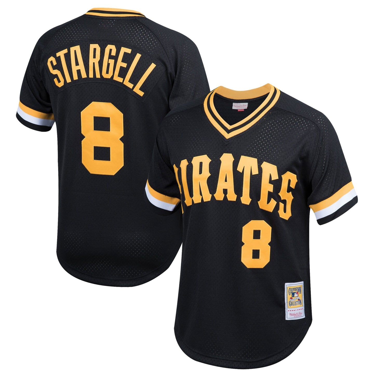 Youth Pittsburgh Pirates Willie Stargell & Ness Black Cooperstown Collection Mesh Batting Practice Jersey Official Team Jersey Sports Fan Apparel Official NFL Team Jersey Football Fan Apparel