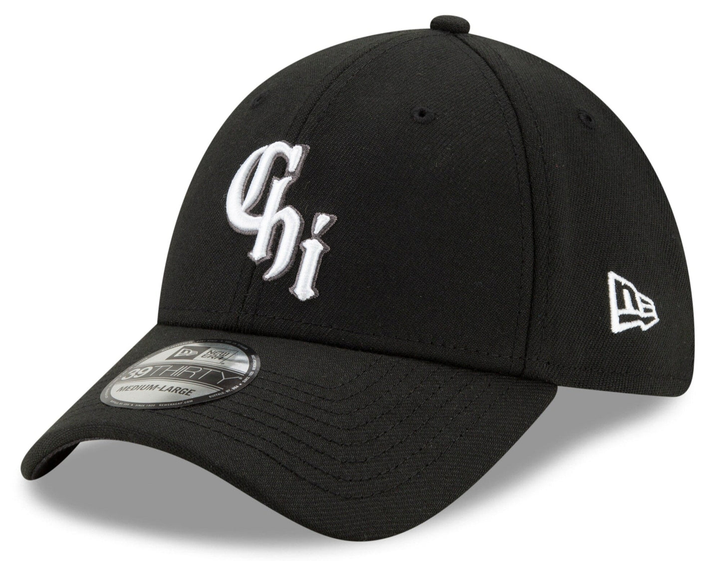Men's Chicago White Sox New Era Black City Connect 39THIRTY Flex Hat Official Team Hat Sports Fan Cap Official NFL Team Hat Football Fan Cap