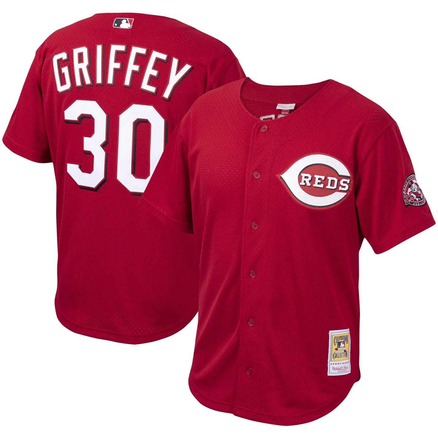 Youth Cincinnati Reds Ken Griffey Jr. Mitchell & Ness Red Cooperstown Collection Batting Practice Jersey Official Team Jersey Sports Fan Apparel Official NFL Team Jersey Football Fan Apparel