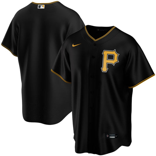 Men's Pittsburgh Pirates Nike Black Alternate Replica Team Jersey Official Team Jersey Sports Fan Apparel Official NFL Team Jersey Football Fan Apparel