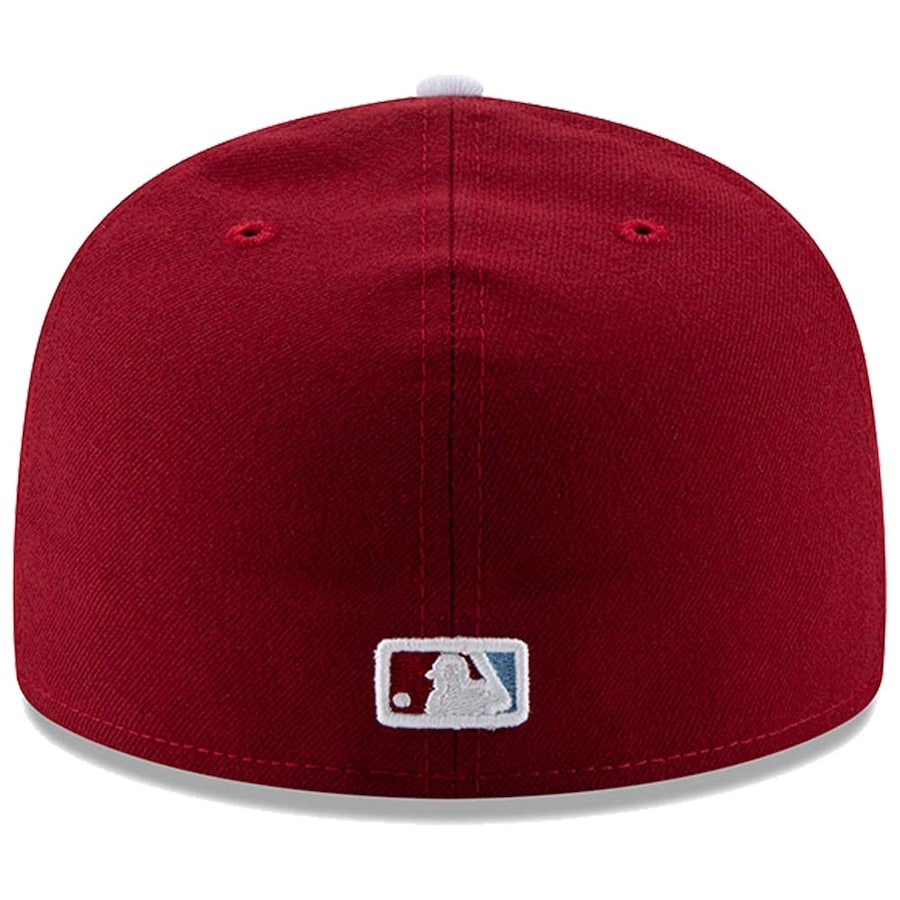 Men's Philadelphia Phillies New Era Maroon Alternate 2 Authentic Collection On-Field 59FIFTY Fitted Hat Official Team Hat Sports Fan Cap Official NFL Team Hat Football Fan Cap