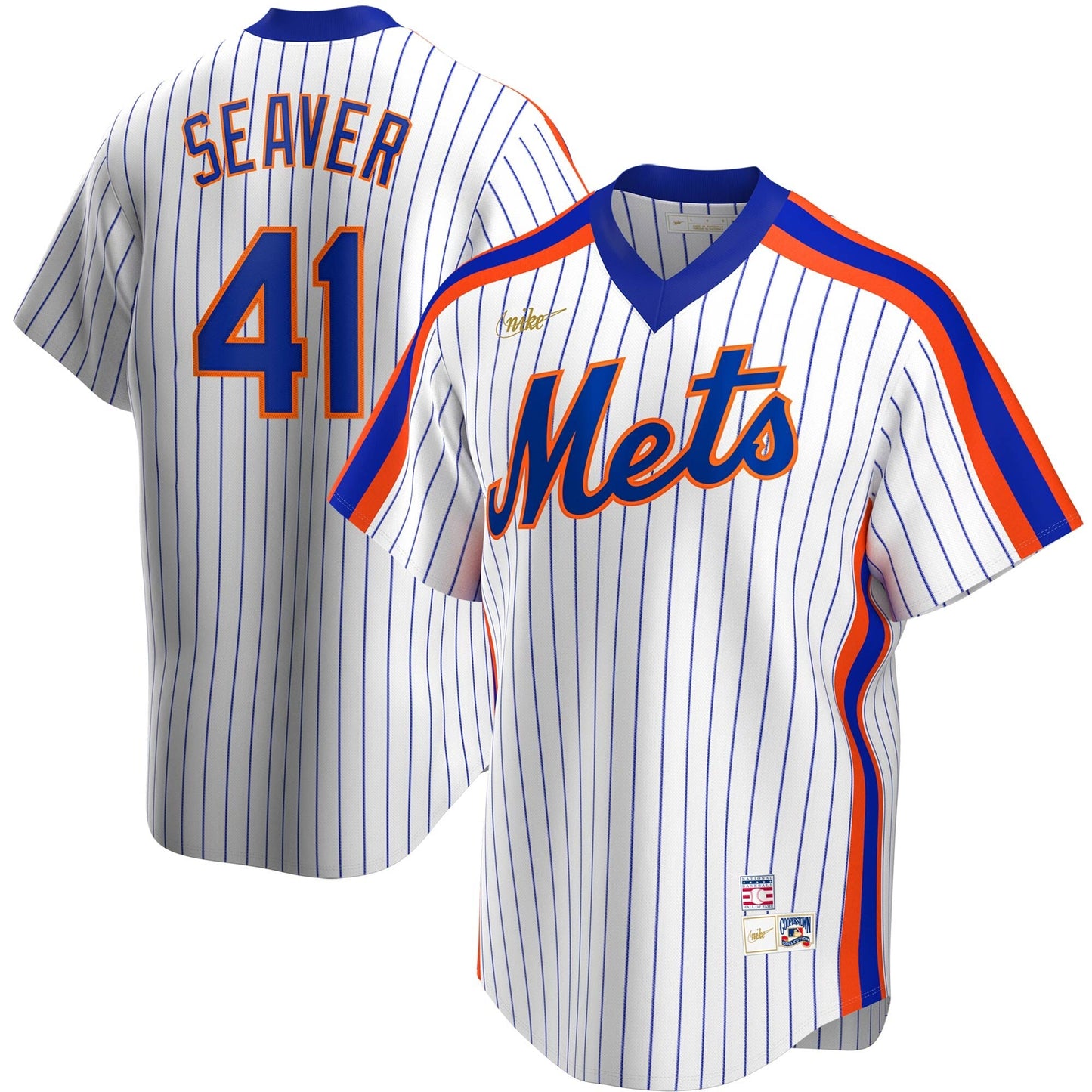 Men's Nike Tom Seaver New York Mets Cooperstown Collection Royal Pinstripe Replica Jersey Official Team Jersey Sports Fan Apparel Official NFL Team Jersey Football Fan Apparel