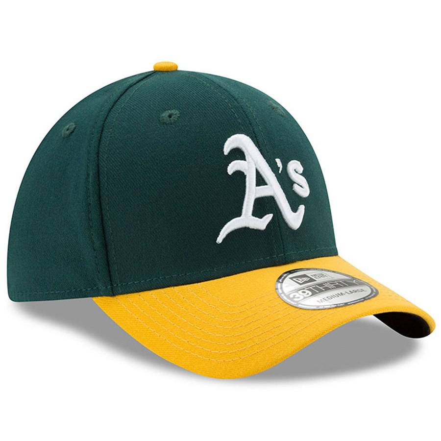 Men's Oakland Athletics New Era Green/Yellow MLB Team Classic 39THIRTY Flex Hat Official Team Hat Sports Fan Cap Official NFL Team Hat Football Fan Cap