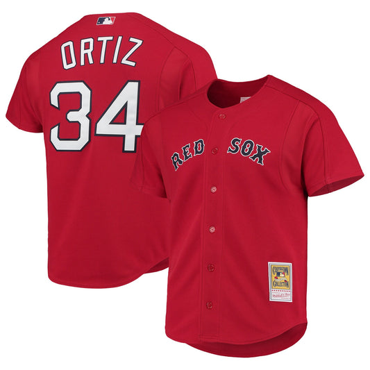 Men's David Ortiz Boston Red Sox 2004 Authentic Batting Practice Jersey By Mitchell And Ness Official Team Jersey Sports Fan Apparel Official NFL Team Jersey Football Fan Apparel