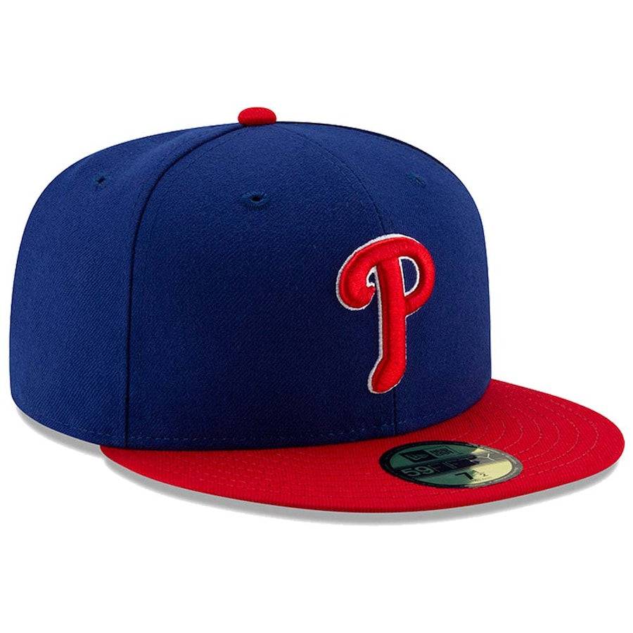 Mens New Era MLB Philadelphia Phillies Authentic On Field Alternate 59FIFTY Hat Official Team Hat Sports Fan Cap Official NFL Team Hat Football Fan Cap