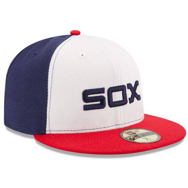 Men's Chicago White Sox New Era White/Red Authentic Collection On-Field Sunday Alternate 59FIFTY Fitted Hat Official Team Hat Sports Fan Cap Official NFL Team Hat Football Fan Cap