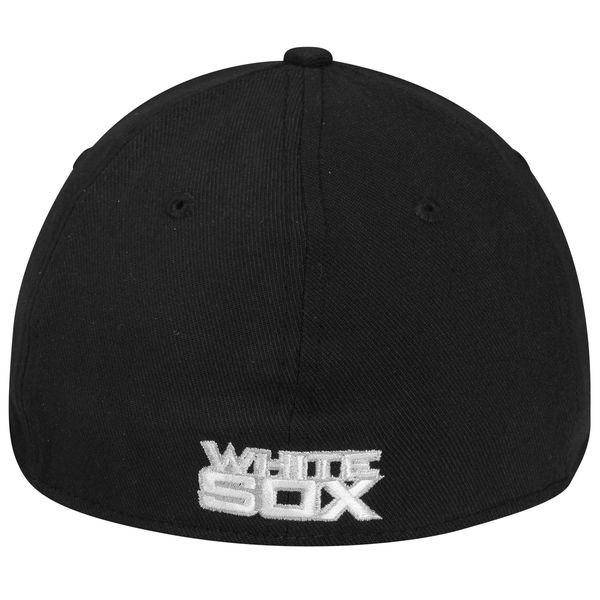 Men's Chicago White Sox New Era Black MLB Team Classic 39THIRTY Flex Hat Official Team Hat Sports Fan Cap Official NFL Team Hat Football Fan Cap