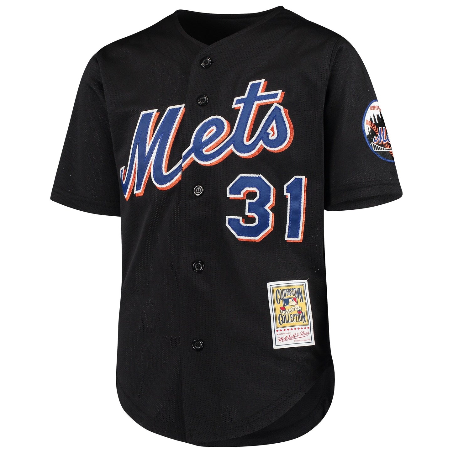 Youth New York Mets Mike Piazza Mitchell & Ness Black Cooperstown Collection Batting Practice Jersey Official Team Jersey Sports Fan Apparel Official NFL Team Jersey Football Fan Apparel