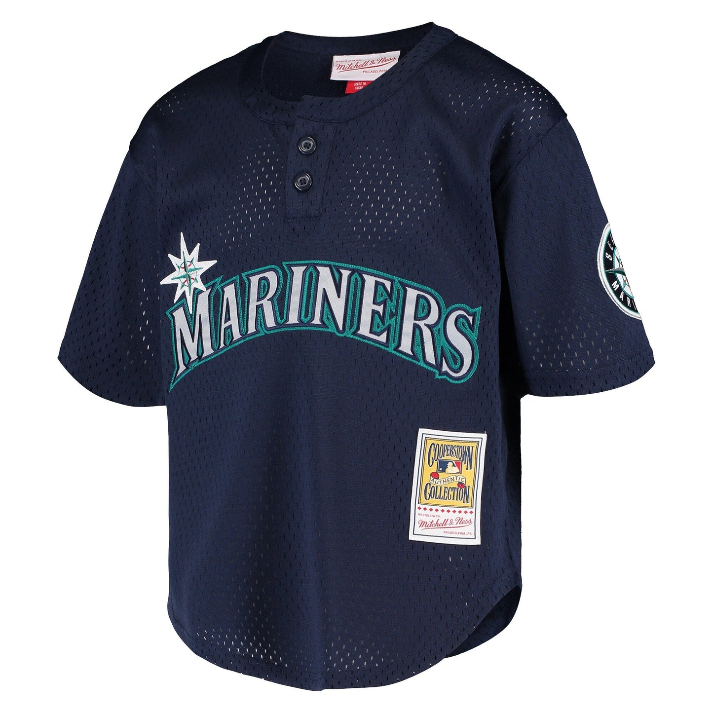 Youth Seattle Mariners Ken Griffey Jr. Mitchell & Ness Navy Cooperstown Collection Mesh Batting Practice Jersey Official Team Jersey Sports Fan Apparel Official NFL Team Jersey Football Fan Apparel