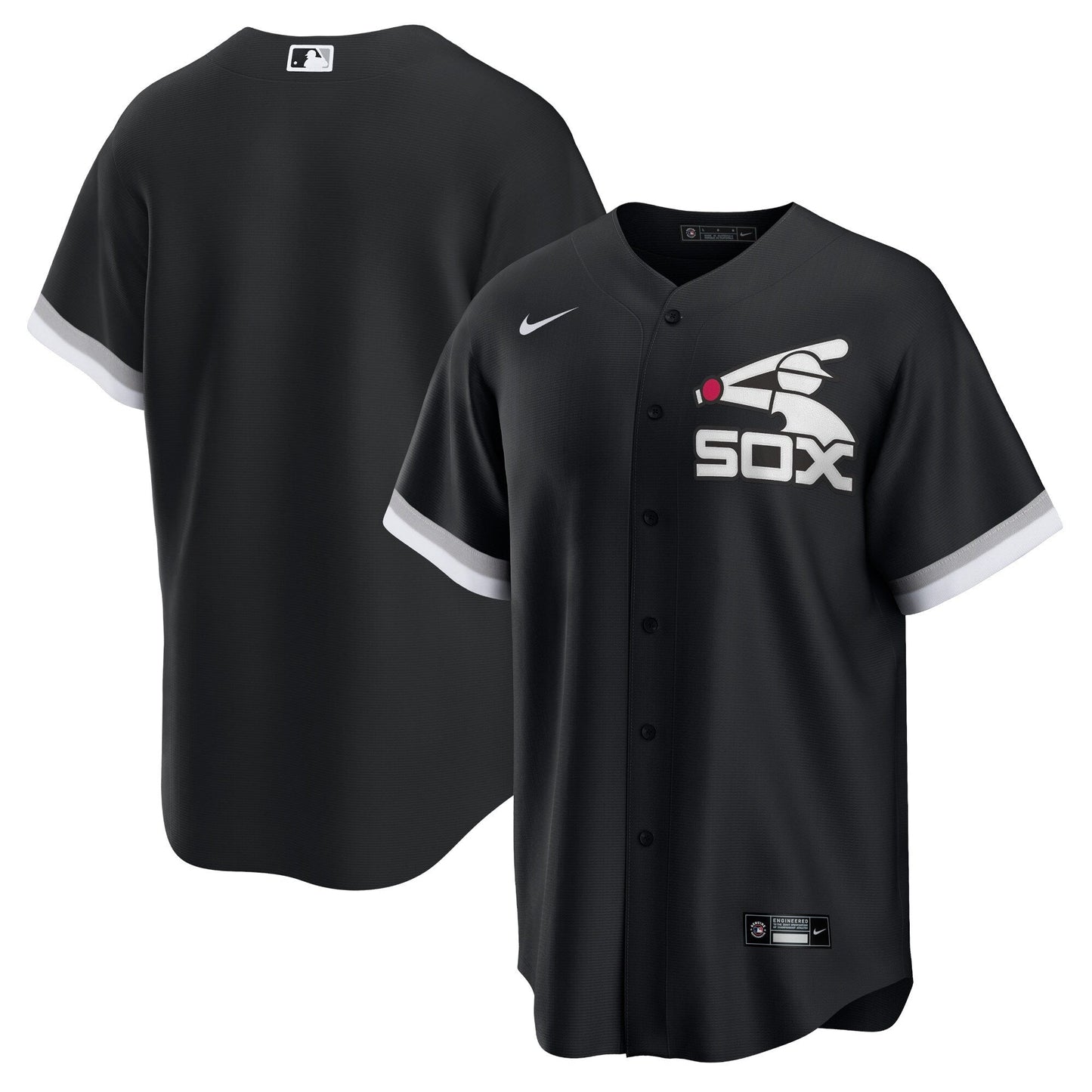 Men's Chicago White Sox Nike Batterman Replica Team Jersey - Black Official Team Jersey Sports Fan Apparel Official NFL Team Jersey Football Fan Apparel