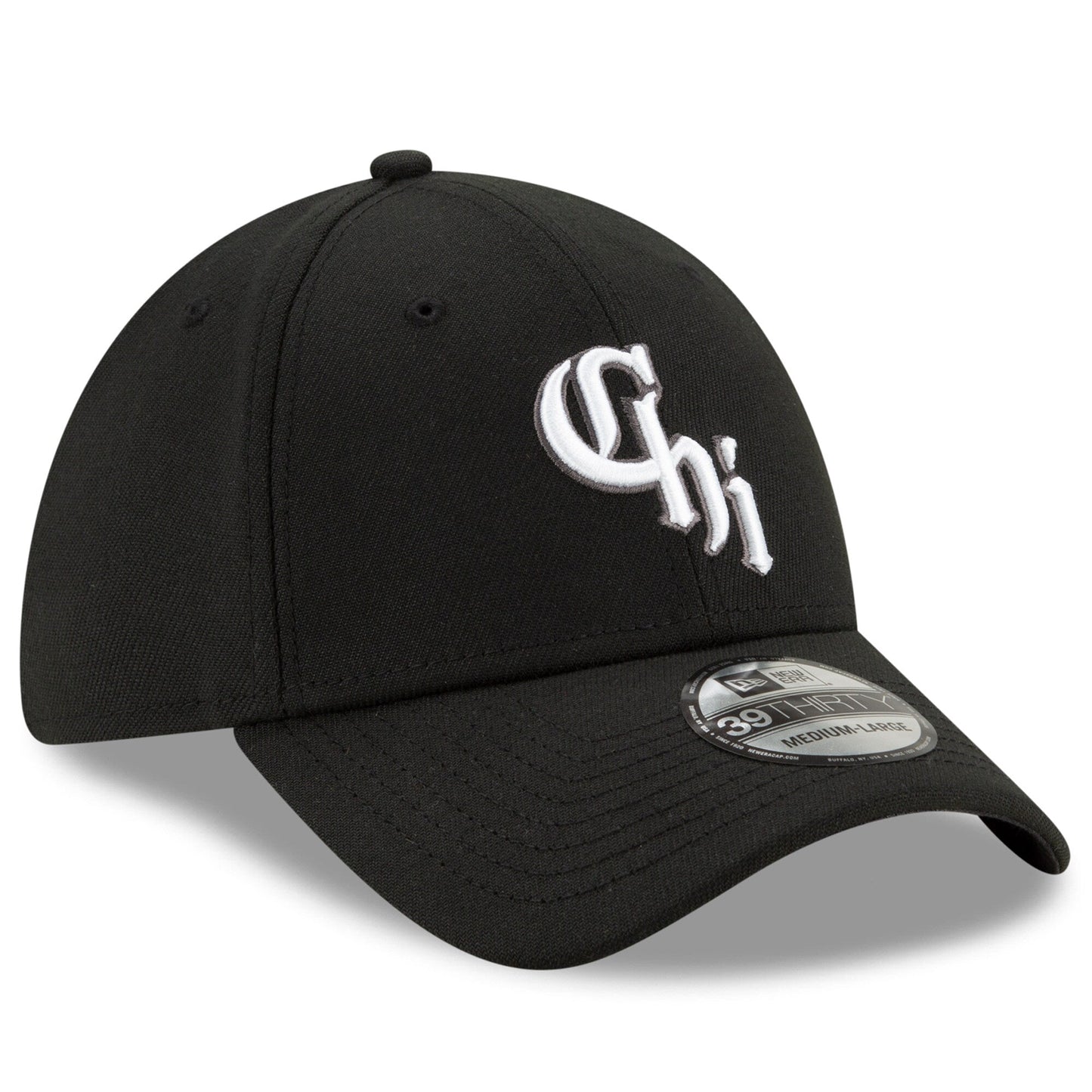 Men's Chicago White Sox New Era Black City Connect 39THIRTY Flex Hat Official Team Hat Sports Fan Cap Official NFL Team Hat Football Fan Cap