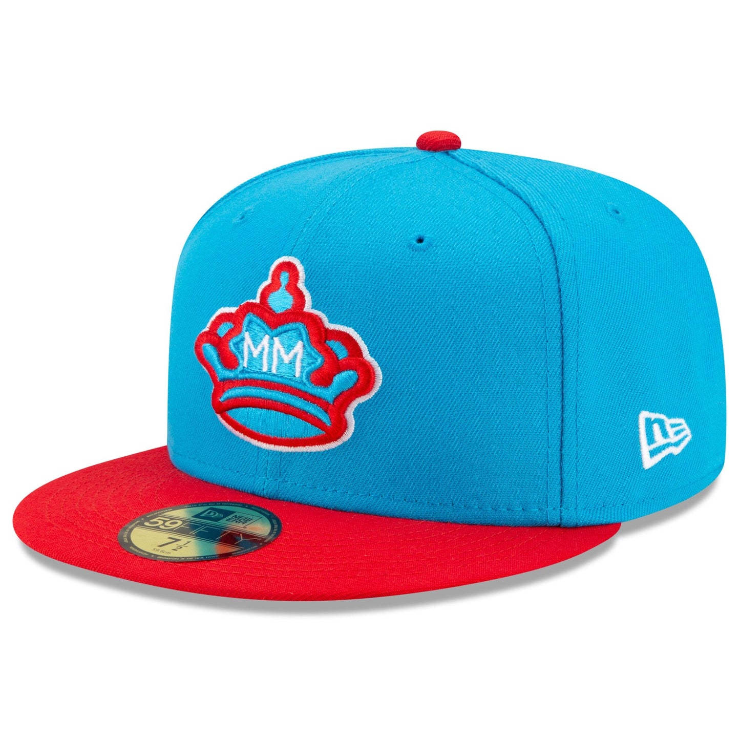 Men's Miami Marlins New Era Blue/Red 2021 City Connect 59FIFTY Fitted Hat Official Team Hat Sports Fan Cap Official NFL Team Hat Football Fan Cap