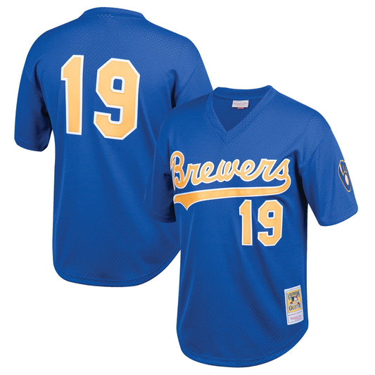 Youth Milwaukee Brewers Robin Yount Mitchell & Ness Royal Cooperstown Collection Mesh Batting Practice Jersey Official Team Jersey Sports Fan Apparel Official NFL Team Jersey Football Fan Apparel