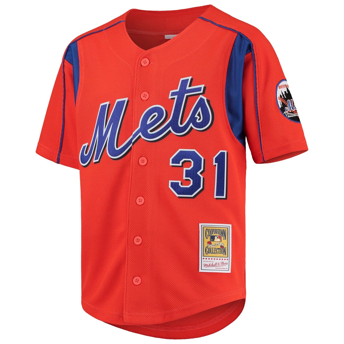 Men's Mike Piazza New York Mets Mitchell & Ness Cooperstown Collection Mesh Batting Practice Jersey - Orange Official Team Jersey Sports Fan Apparel Official NFL Team Jersey Football Fan Apparel