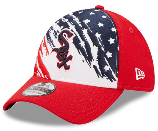 Men's Chicago White Sox New Era Red 2022 4th of July 39THIRTY Flex Hat Official Team Hat Sports Fan Cap Official NFL Team Hat Football Fan Cap
