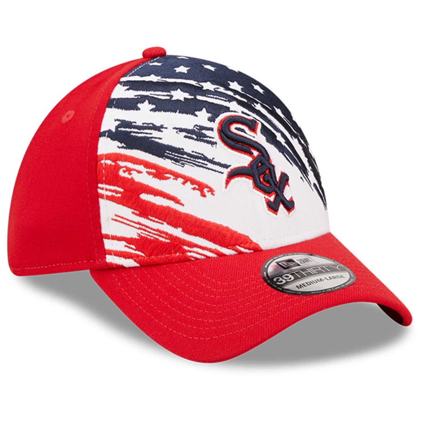 Men's Chicago White Sox New Era Red 2022 4th of July 39THIRTY Flex Hat Official Team Hat Sports Fan Cap Official NFL Team Hat Football Fan Cap