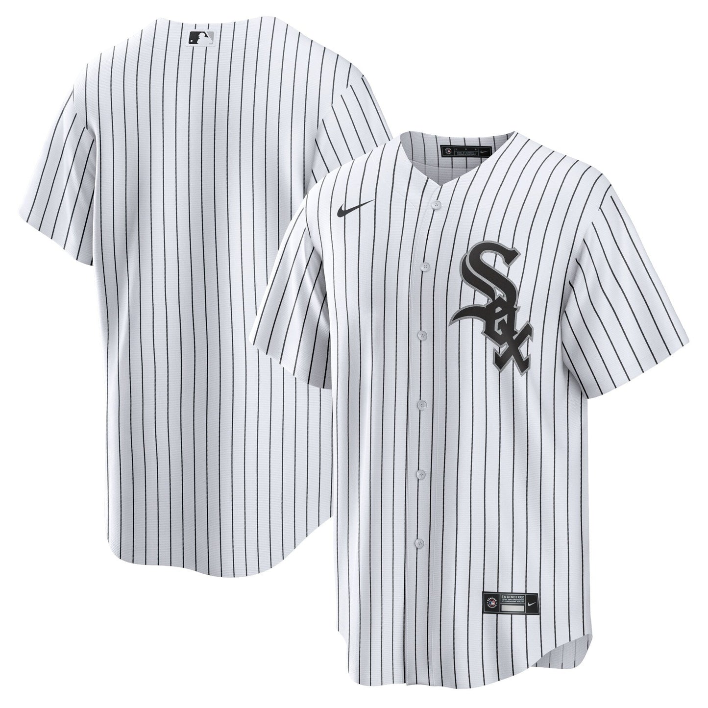 NIKE Men's Chicago White Sox White Home Blank Replica Jersey Official Team Jersey Sports Fan Apparel Official NFL Team Jersey Football Fan Apparel