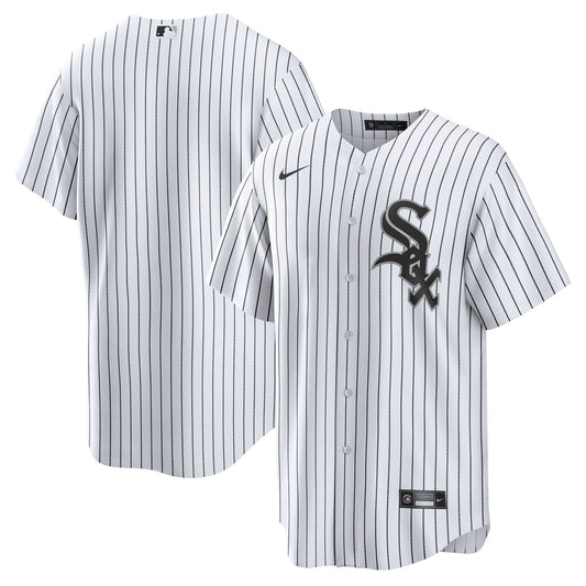 NIKE Men's Chicago White Sox White Home Blank Replica Jersey Official Team Jersey Sports Fan Apparel Official NFL Team Jersey Football Fan Apparel