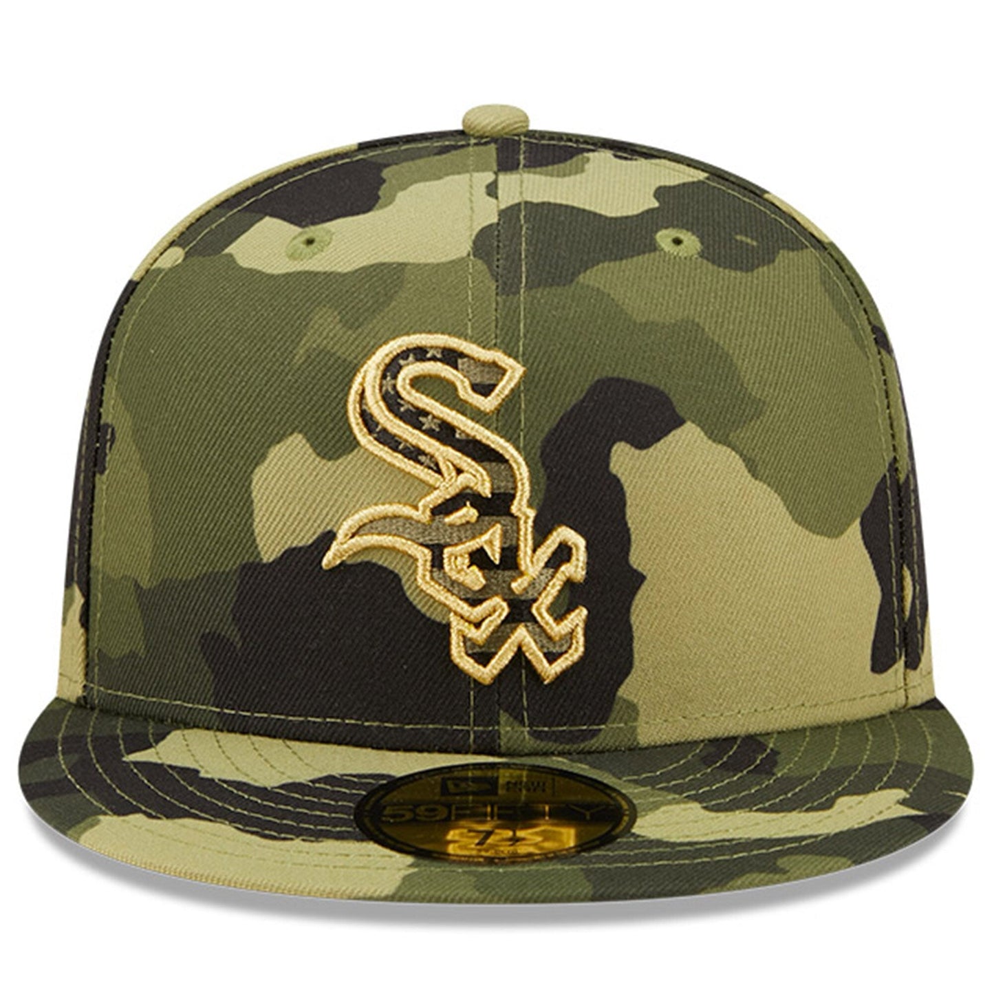 Chicago White Sox New Era 2022 MLB Armed Forces Day On-Field 59FIFTY Fitted Hat - Camo Official Team Hat Sports Fan Cap Official NFL Team Hat Football Fan Cap