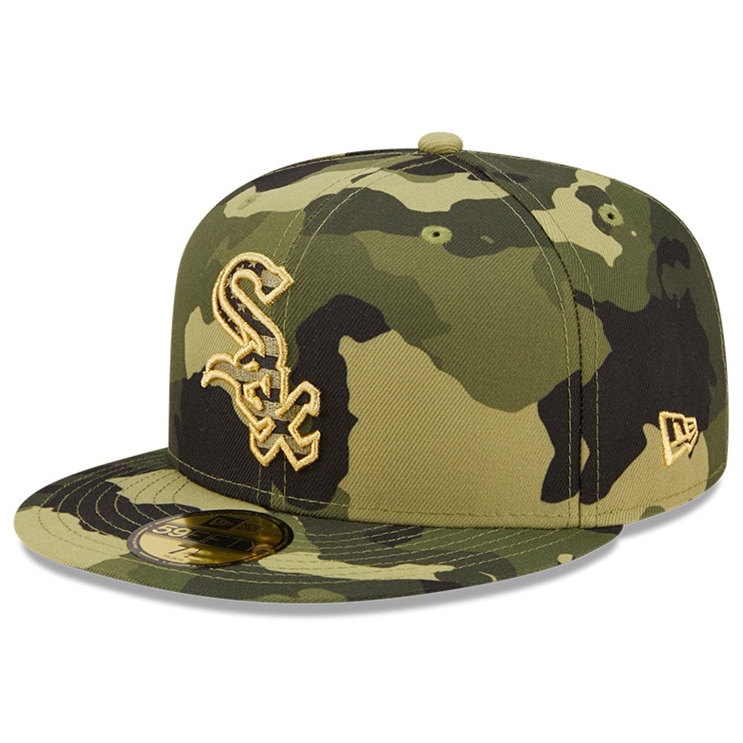 Chicago White Sox New Era 2022 MLB Armed Forces Day On-Field 59FIFTY Fitted Hat - Camo Official Team Hat Sports Fan Cap Official NFL Team Hat Football Fan Cap