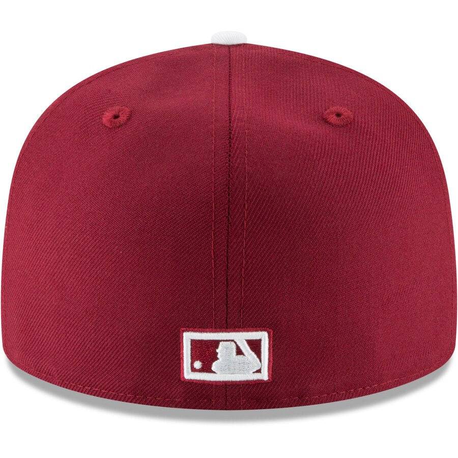 Men's Philadelphia Phillies New Era Maroon Cooperstown Collection Wool 59FIFTY Fitted Hat Official Team Hat Sports Fan Cap Official NFL Team Hat Football Fan Cap