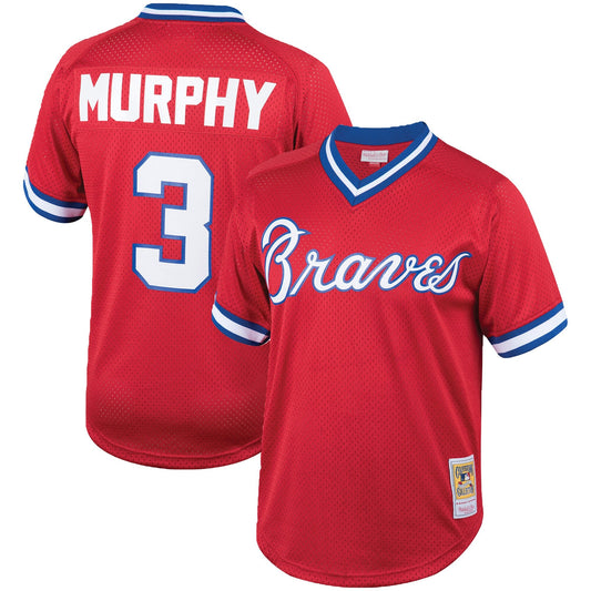 Men's Dale Murphy Atlanta Braves Mitchell & Ness Cooperstown Collection Authentic Batting Practice Jersey - Red Official Team Jersey Sports Fan Apparel Official NFL Team Jersey Football Fan Apparel
