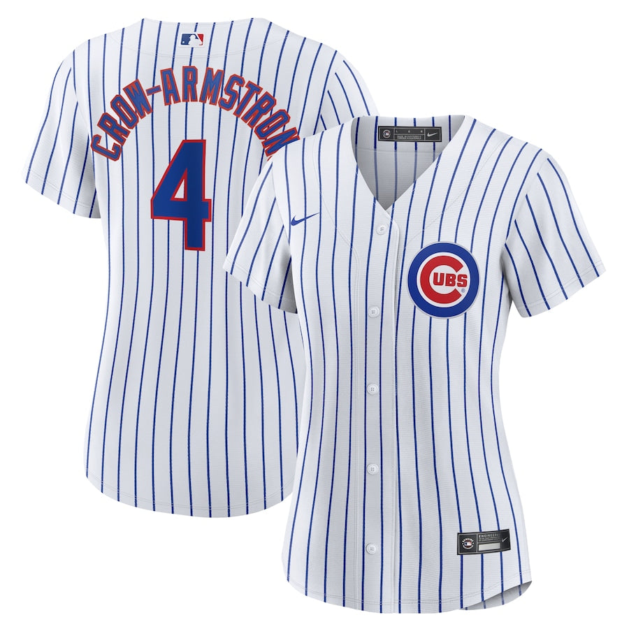 Women's Chicago Cubs Pete Crow-Armstrong Nike White Home Replica Player Jersey Official Team Jersey Sports Fan Apparel Official NFL Team Jersey Football Fan Apparel