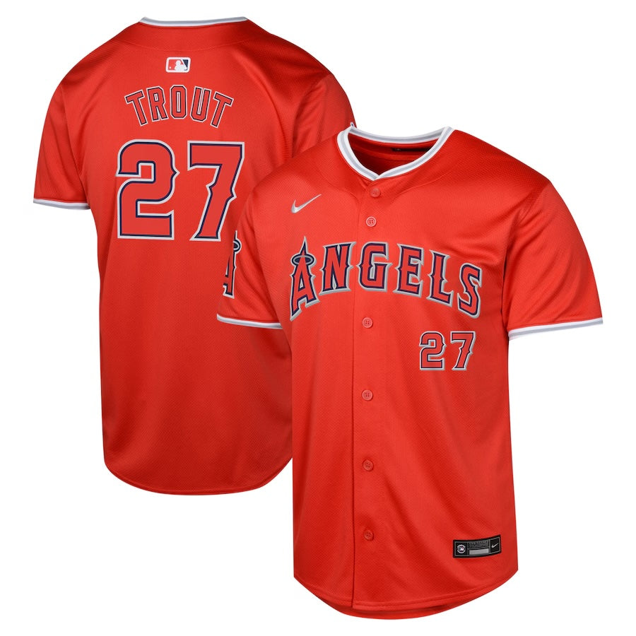 NIKE Youth Mike Trout Los Angeles Angels Red Alternate Limited Jersey Official Team Jersey Sports Fan Apparel Official NFL Team Jersey Football Fan Apparel